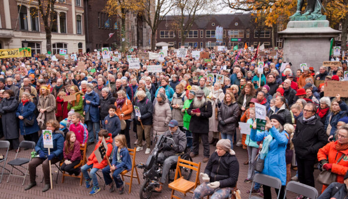 Manifestatie Amelisweerd 16 november 2024 Domplein. Foto Rob Huibers.