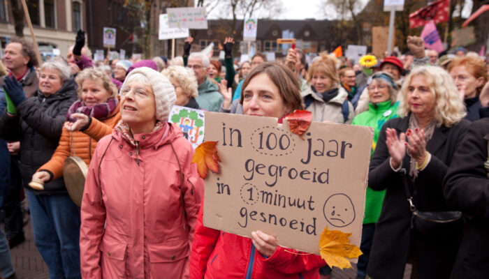Manifestatie Amelisweerd 16 november 2024 Domplein. Foto Rob Huibers.