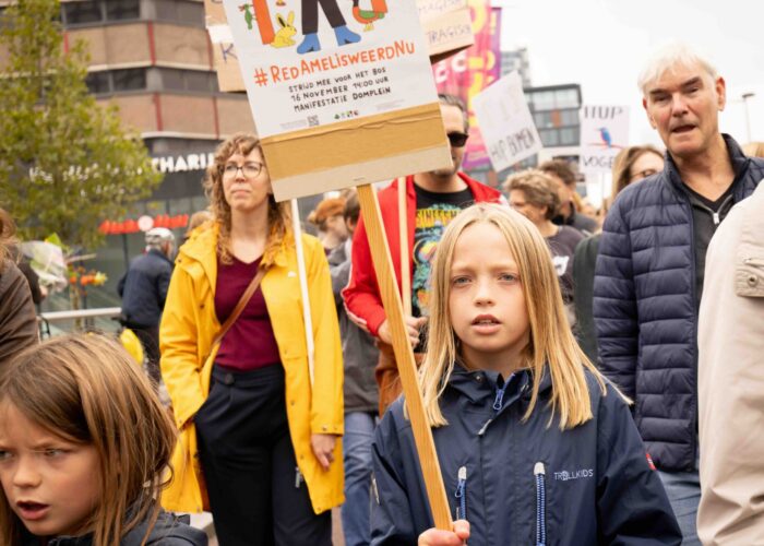 Amelisweerd demo 27 september 2025. Foto: Liesbeth Paardekooper.
